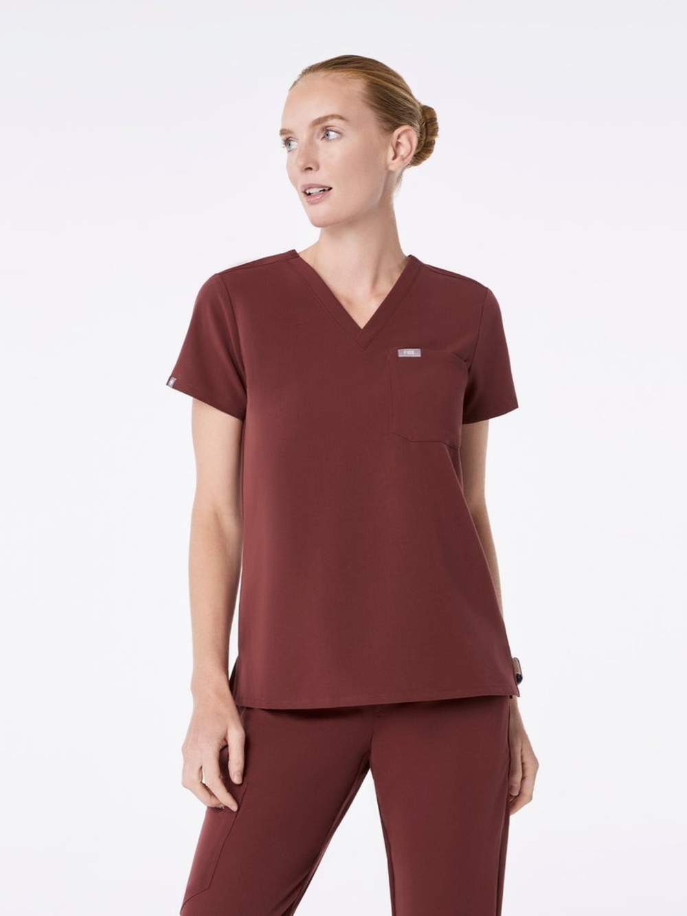 Figs Walnut Catarina Scrub Top